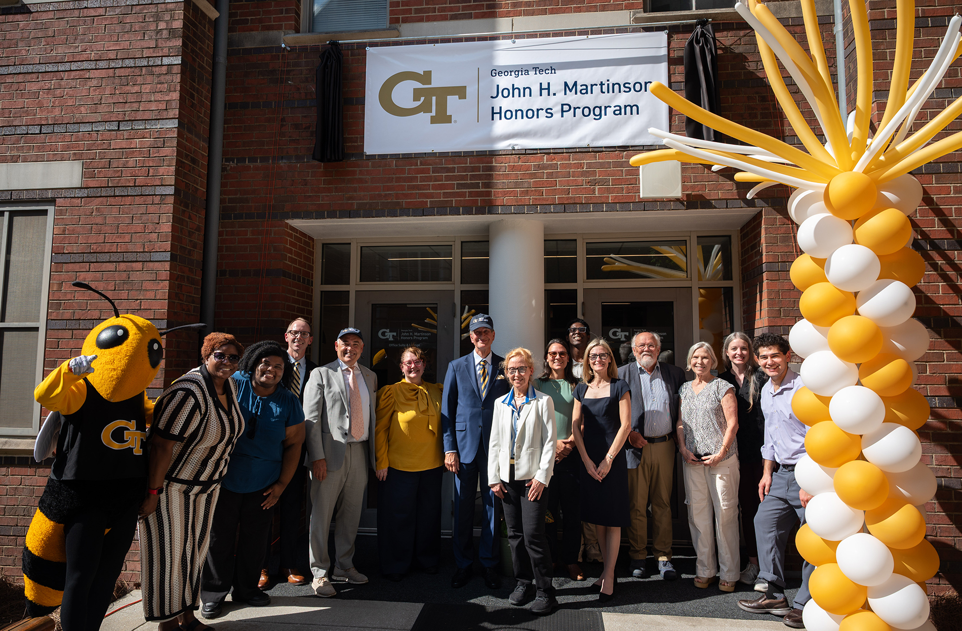 A celebration took place for the naming of the John H. Martinson Honors Program on Aug. 27, with Martinson pictured center. Photo by Joya Chapman.